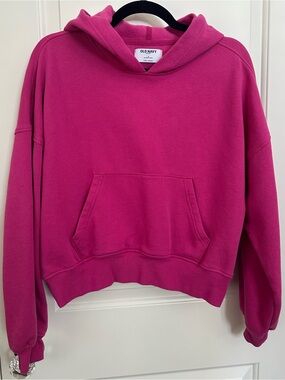 Old Navy SoComfy Pink Cropped Hoodie Size Small Excellent Condition